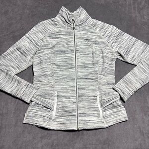 Lululemon Define Jacket Womens 12 Space Dye White Black Size Zip Up Athletic